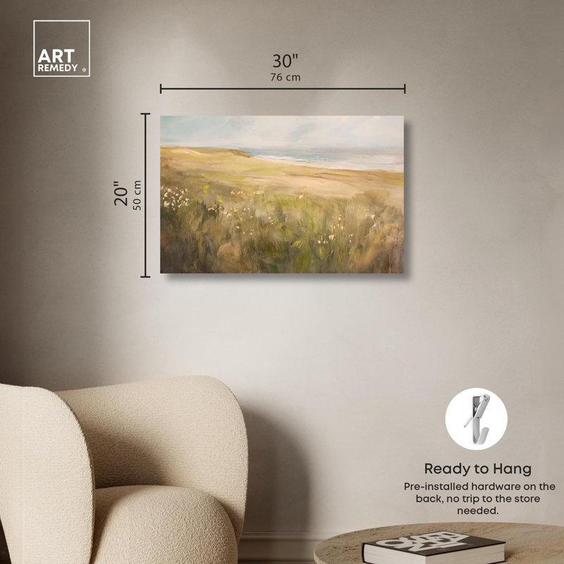 Sea Green Rustic Farmhouse Canvas Art, 30" x 20"