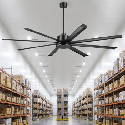 Ventilateur de plafond industriel de 84 po avec télécommande et ventilateur de plafond à grandes pales en aluminium VacZon