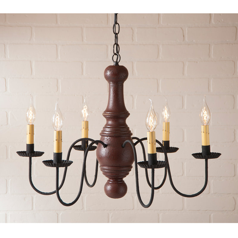 Smotherman 6 - Light Dimmable Classic / Traditional Chandelier, Americana Red