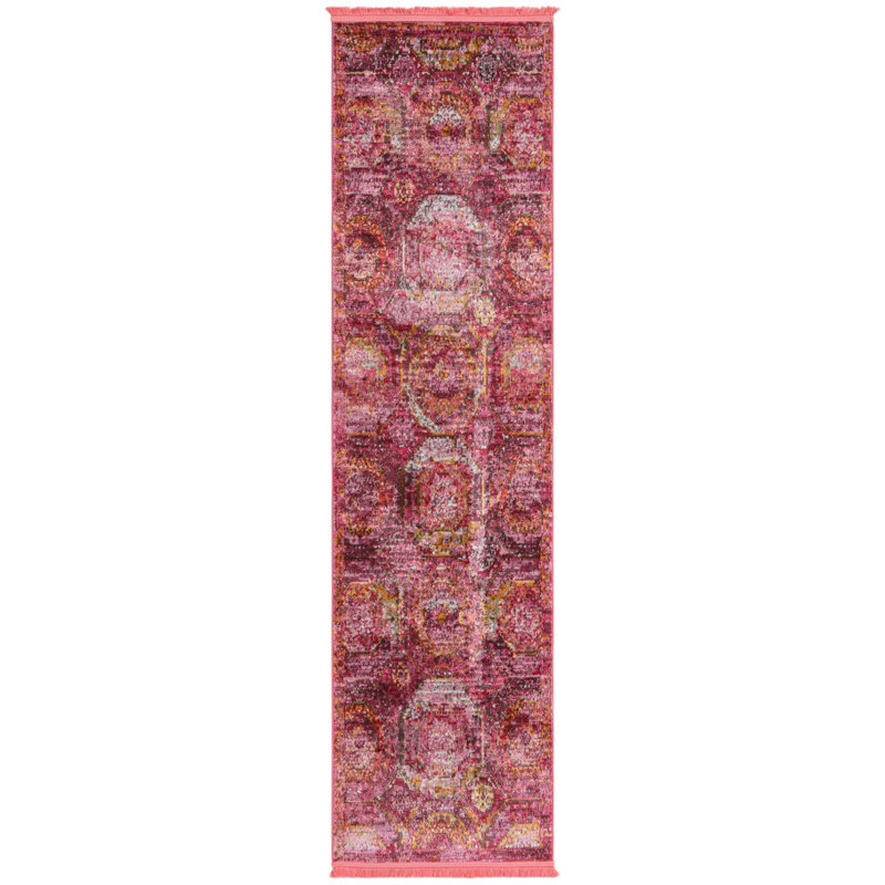 Damask Indoor Rug, Runner 2' x 8'