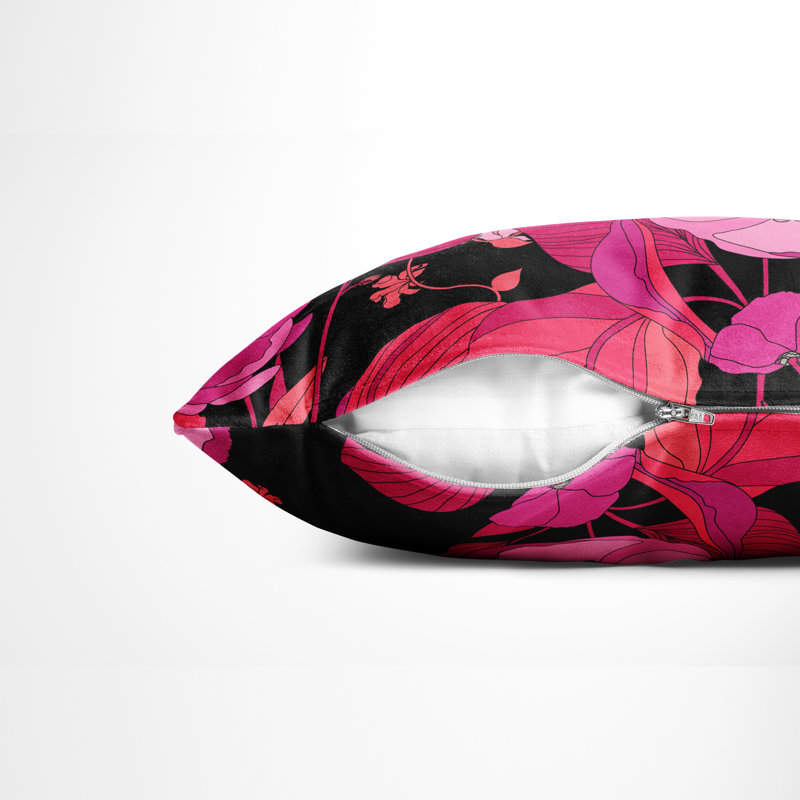 Coquelicot rose, Noir / rose / orange floral