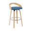 Tabouret de bar ou de comptoir pivotant moderne Maxime avec siège rembourré et dossier en bois courbé-14069358-14069360-16050731