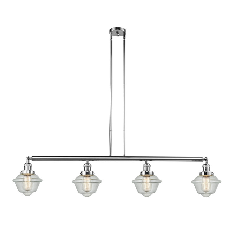 Luminaire suspendu linéaire à 4 lumières pour îlot de cuisine Boligee, Ampoule non incluse, Grainé