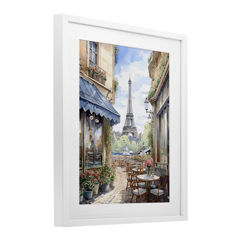 «Eiffel Tower City View», reproduction encadrée sous verre, design par LSR Creative Studio, H 21 po x l 17 po