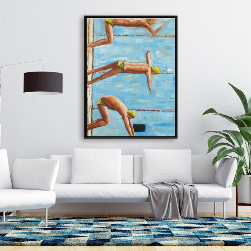 Swimmers - 36"x48" Framed canvas