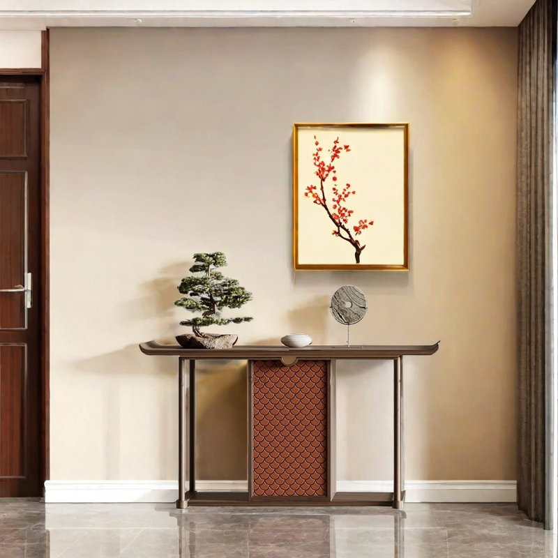 Nouvelle table d'entrée de style chinois, H 33,5 po x l 47,2 po x P 13,8 po