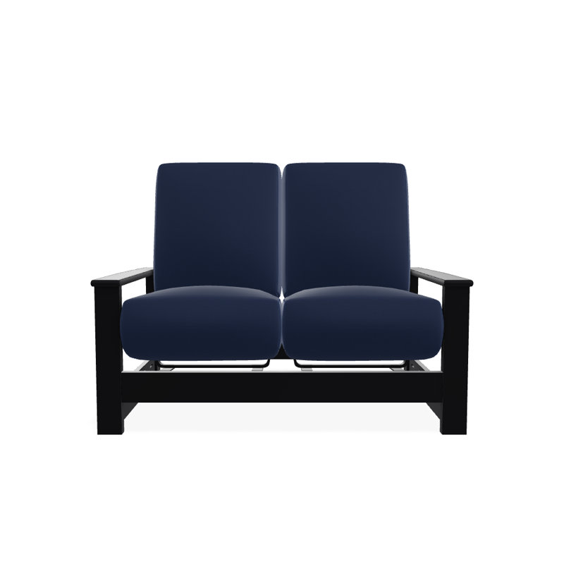 Causeuse profond avec coussins Leeward, Toile bleu marine Sunbrella®, Noir