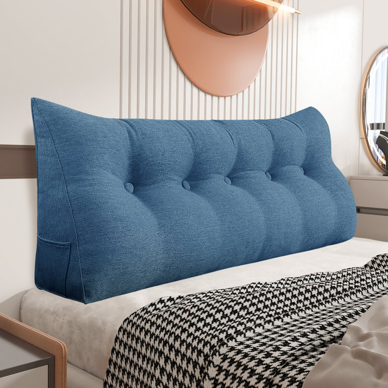 Coussin de tête de lit confortable, Grand lit, Bleu