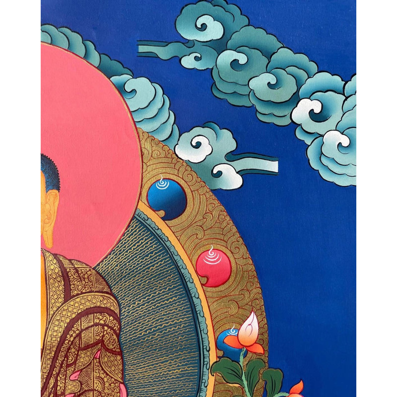 Shakyamuni Buddha With Devotees Thangka (Brocadeless Thangka)