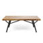 Table basse en bois de conception moderne avec pieds en fer, finition 50 po x 23,5 po x 17,52 po pour patio et cour arrière spacieuse 50 po x 23,5 po x 17,52 po