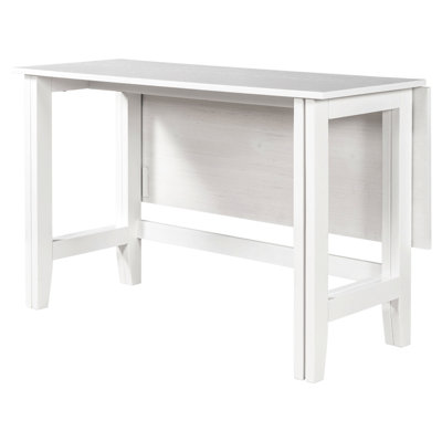 Farmhouse Wood Extendable Dining Table With Drop Leaf For Small Places