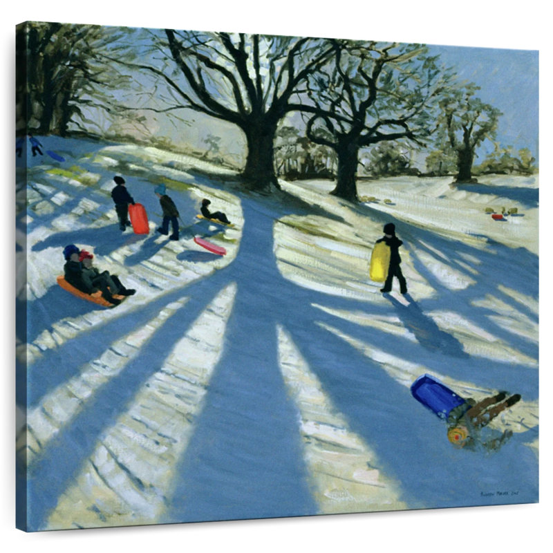 Hiver, traîneaux à neige, abbaye de Calke, H 16 po x l 16 po