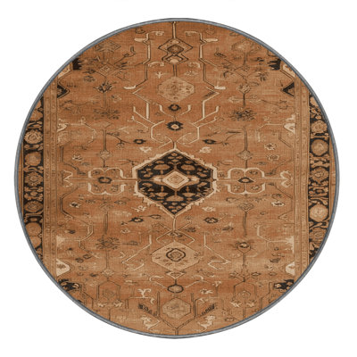 Tapis brun turc lavable à la machine