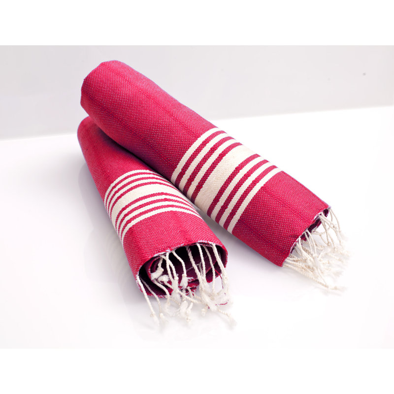 Serviette de thé à tissage traditionnel, Rouge