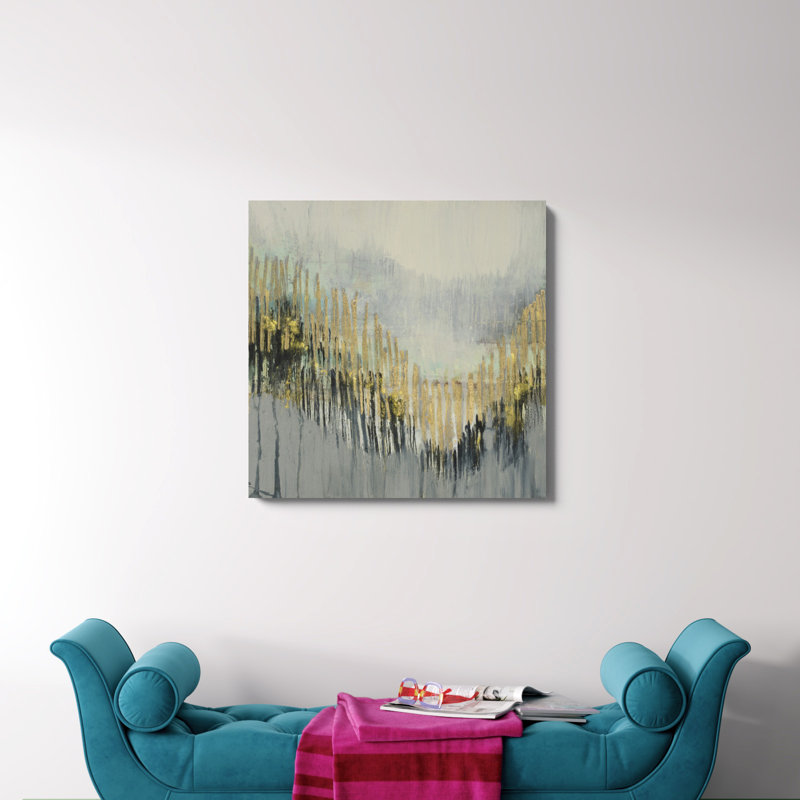 «Gilded Striations I» par Jennifer Goldberger - impression sur toile tendue, H 30 po x l 30 po