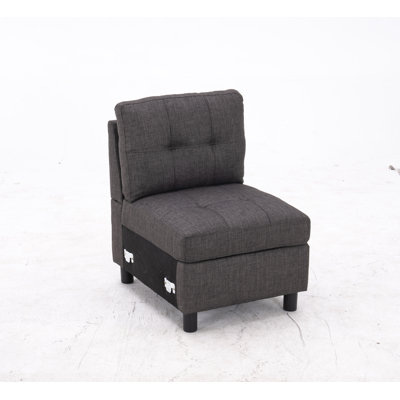 Alexent Modular Sofa Dark Gray by Latitude Run