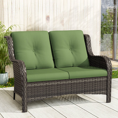 Anahit Outdoor Wicker Loveseat with Cushions