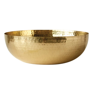 Bol rond en métal martelé 14 po Rosy