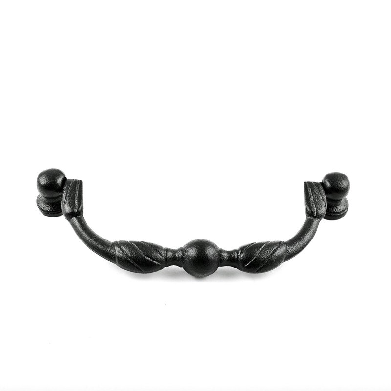 Set of 6 Traditional Wrought Iron Drop Bail Pulls with Mounting Hardware