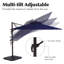Parasol en porte-à-faux de patio carré 11 x 11 pi avec base lestée-894752994