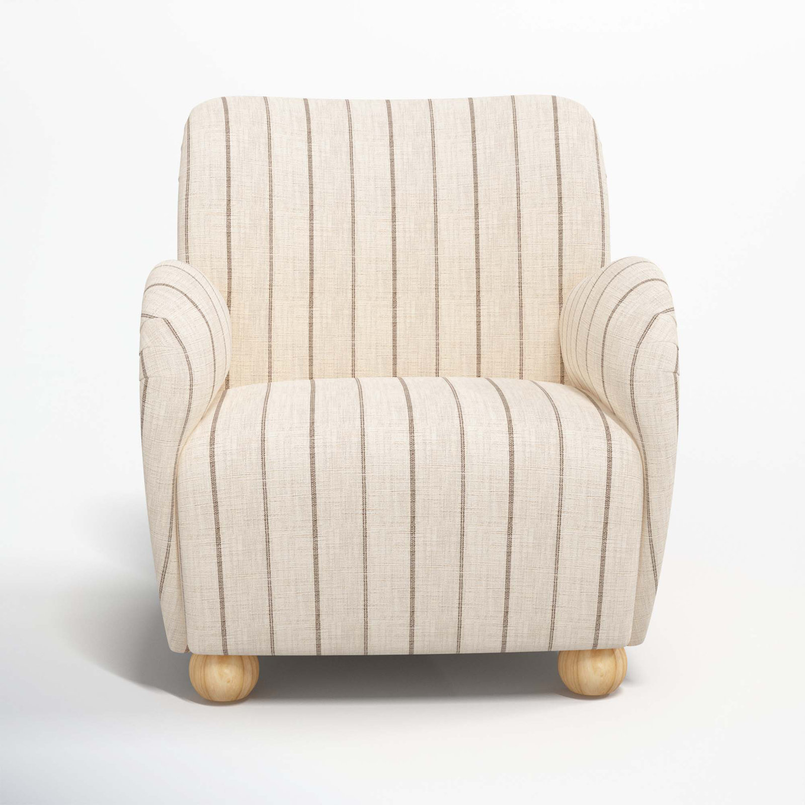 Cowen Upholstered Armchair, Fritz Charcoal Stripe