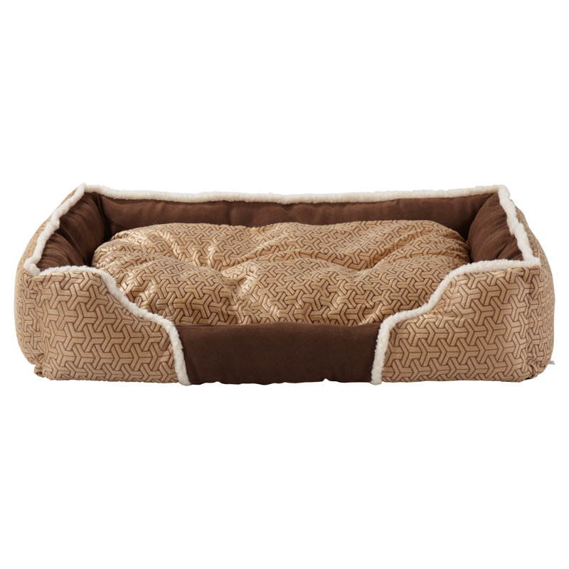 Vandyke Geometric Pet Bed, 19 cm H x 73 cm W x 54 cm D, Cream
