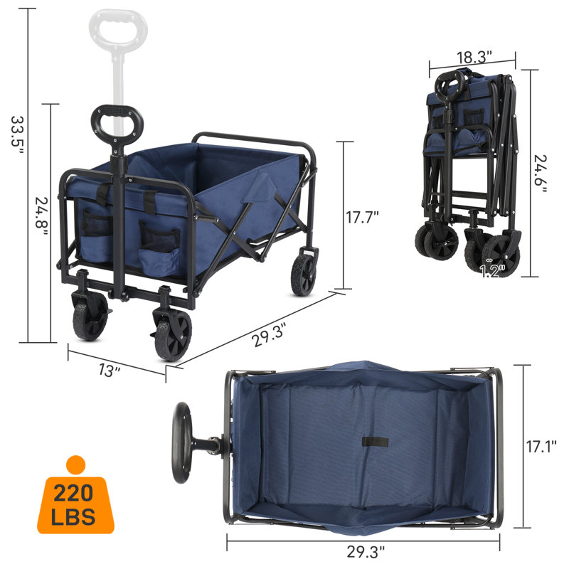 Chariot utilitaire portatif l 29,3 po, Bleu / noir