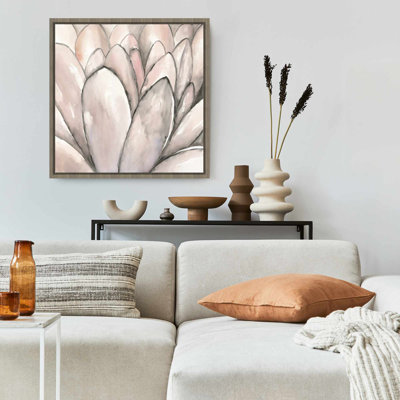 Toile fleur rose rosé | Chambre florale | Art botanique