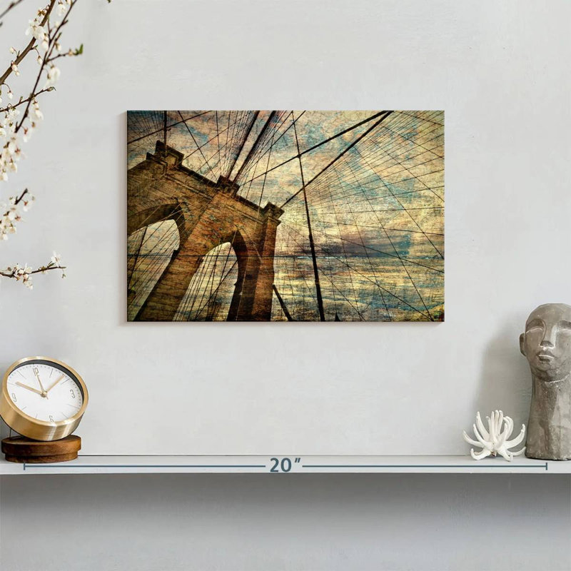 Lilie Stained Brooklyn Bridge, 8" H x 12" W