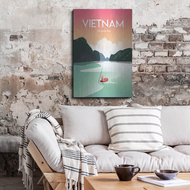 «Vietnam Ha Long Bay» par Omar Escalante, art mural en métal, H 36 po x l 24 po