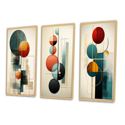 «Rising With The New Moon Geometrics Retro Blue», 3 pièces