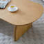 Table basse ovale en forme, support incurvé, sélectionné, surface lisse, convient à une table d'appoint relaxante avec base et plateau elliptique, matériau, atmosphère naturelle simple-1234472049