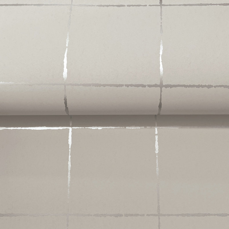 Papier peint à carreaux La Vitré, Gris