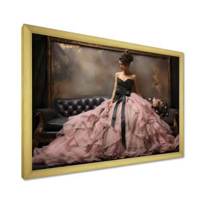 Fashion Pink Dress Elegance Unveiled II - Fashion Framed Prints