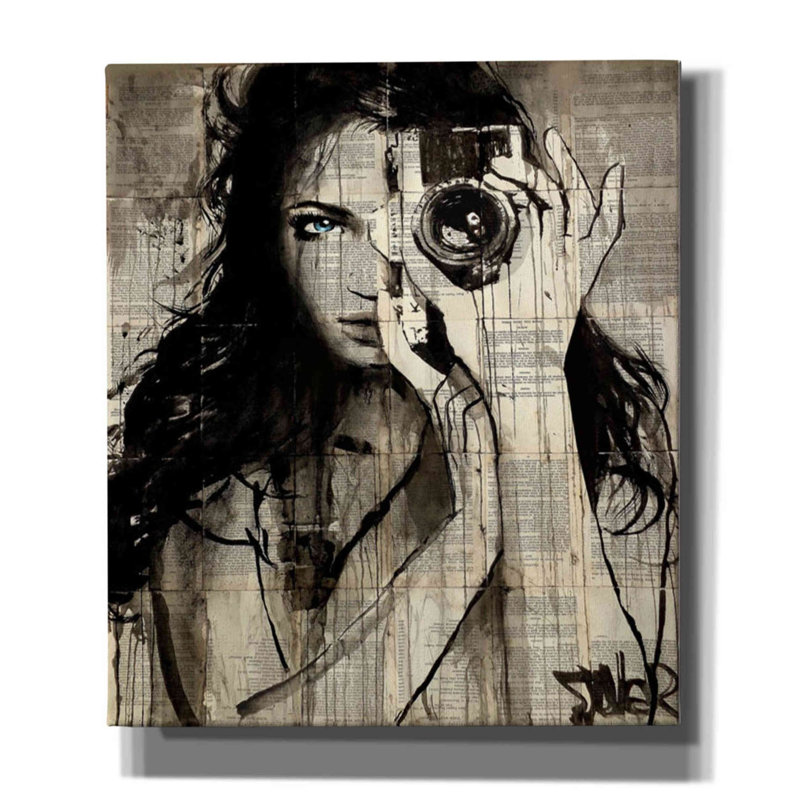 «Long Shot» par Loui Jover, art mural sur toile, H 30 po x l 26 po x P 1,25 po