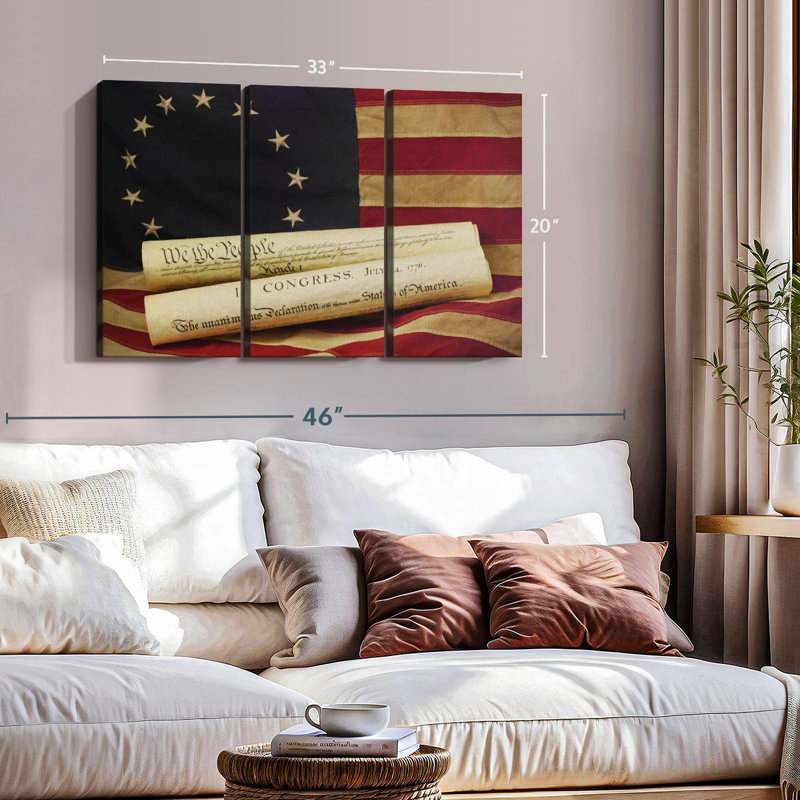"Déclaration de la liberté" sur toile, H 20 po x l 33 po x P 1,25 po