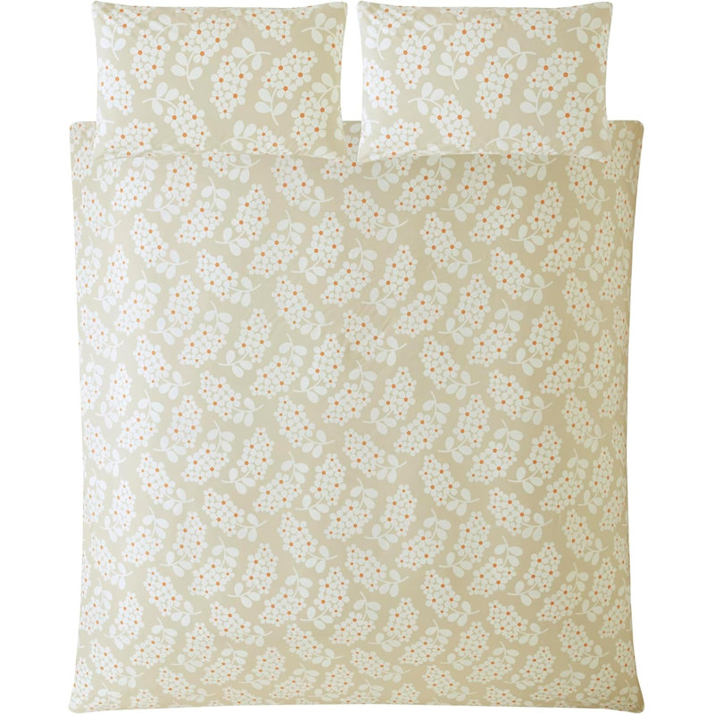 Orla Kiely Wisteria Taupe Duvet Cover Set, Super King Duvet Cover + 2 Standard Pillowcase