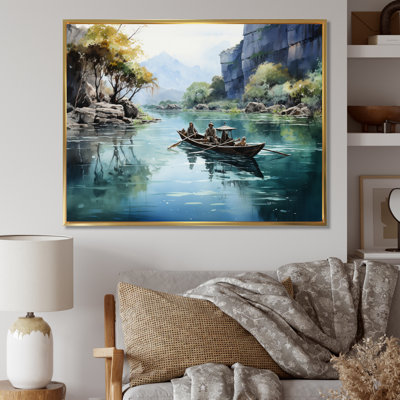 «Boat In Vietnam Hidden Waterway I», reproduction d'art sur toile