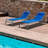 Bozeman Adjustable EDP Coated Wrought Iron Frame Breathable Textilence Chaise Lounge Chair-898301344