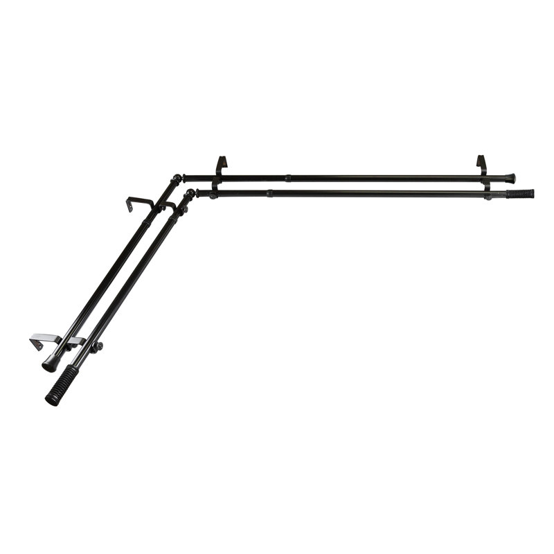 Ensemble de tringle à rideaux double et quincaillerie Loreen, L 28 po x l 48 po, Noir