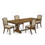 L'ensemble de salle à manger 5 pièces comprend une table de salle à manger rectangulaire moderne et 4 chaises de cuisine en cuir PU beige clair, finition noyer antique-864957840-843223546-843223542