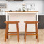 Ensemble d'îlot de cuisine 3 pièces avec 2 tabourets, table de salle à manger avec plateau en bois d'hévéa et 2 tablettes-1144145268