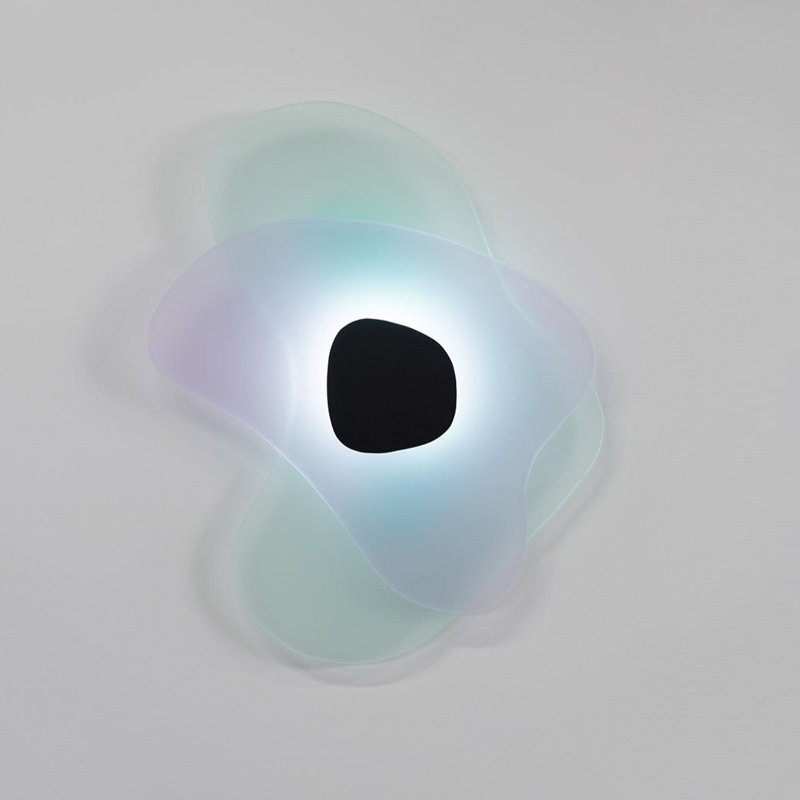 Aurora Aluminum LED Flush Mounted Sconce, Green/Fuchsia