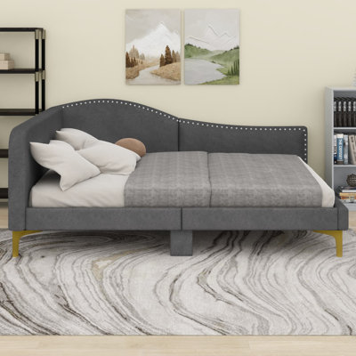 Upholstered Daybed With Headboard And Armrest