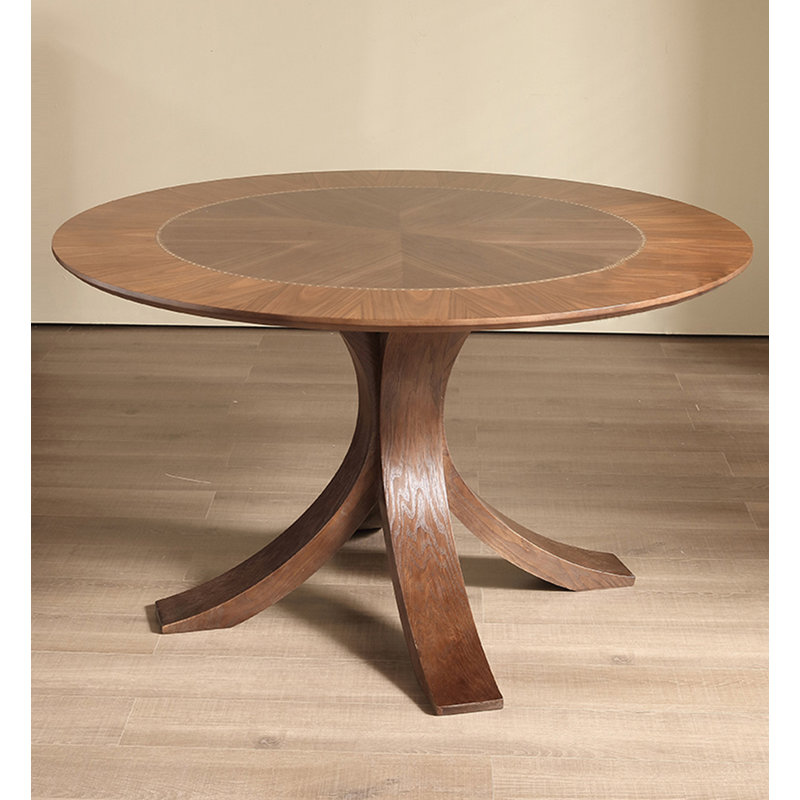 North American Modern Simple Style Solid Black Walnut Dining Table, 29.53"H x 47.24"L x 47.24"W