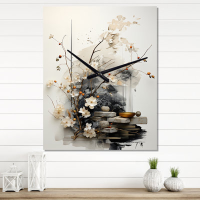 Asian Art Classics Sumi III - Asian Wall Clock Oversized