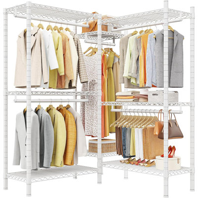 Porte-vêtements, porte-vêtements en forme de L pour porte-vêtements d'angle 900LBS