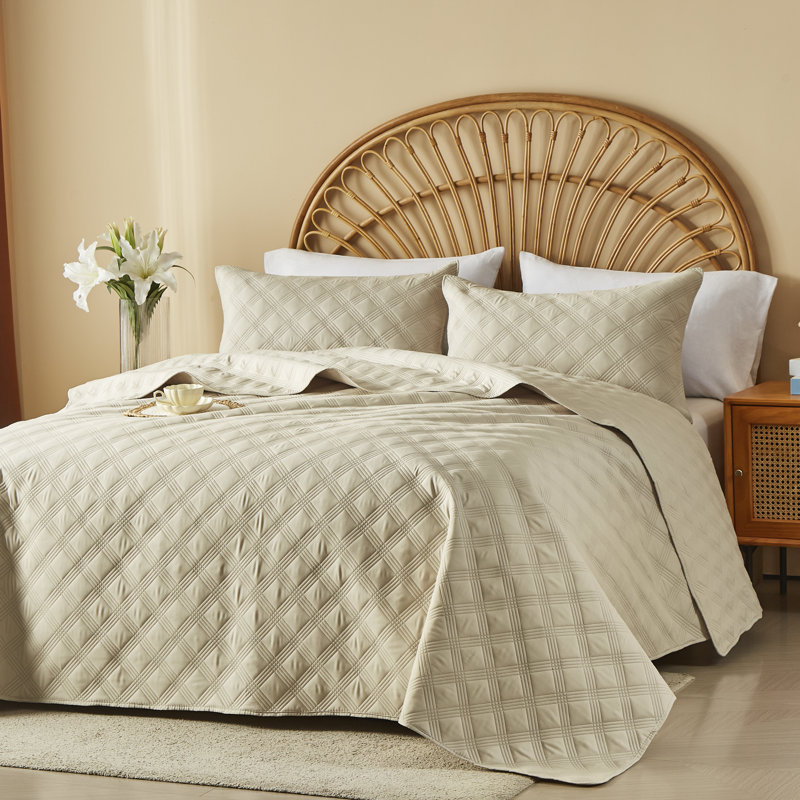 Ensemble de courtepointe Ensemble de housse de couette classique - ensemble de couvre-lit doux pour toutes les saisons, édredon mince de luxe, couverture matelassée chaude avec taies décoratives
