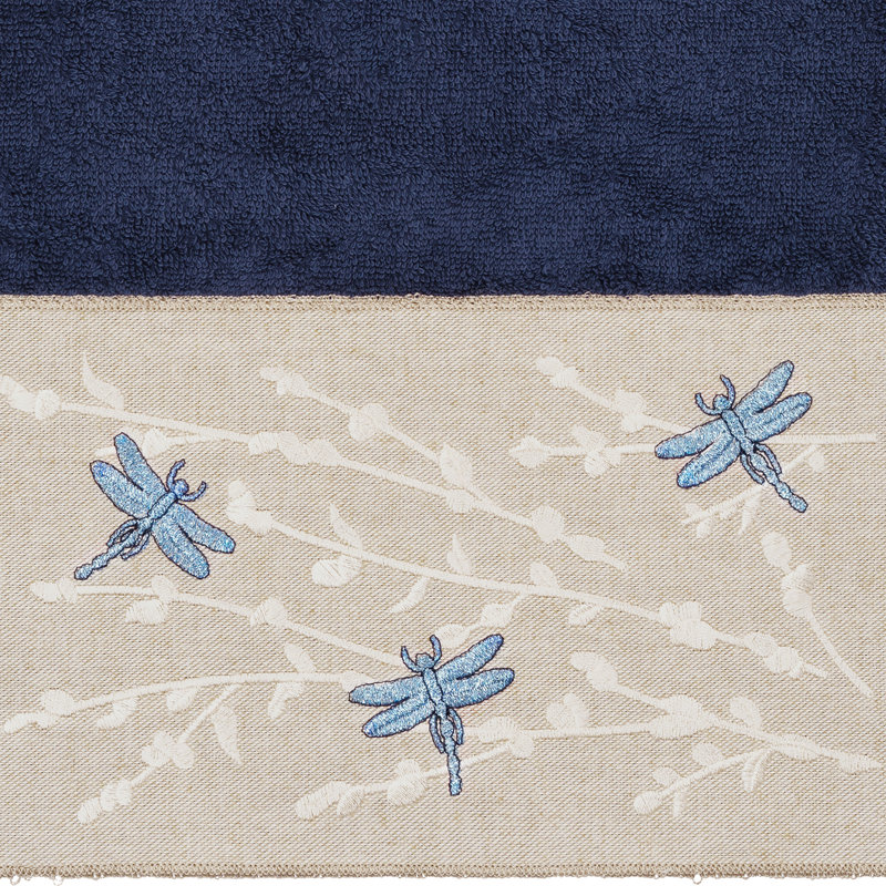 Braelyn 3 Piece Turkish Cotton Towel Set, Navy