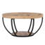 Table basse ronde en bois avec deux niveaux et tablettes de rangement pour centre de table moderne-132976268